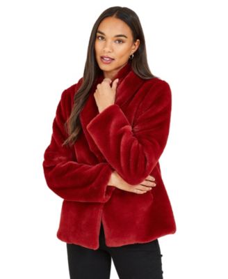 Women's Short Wrap Faux Fur Coat
