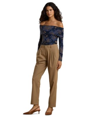 Women's High-Rise Pleated Bi-Stretch Twill Jodhpur Pants