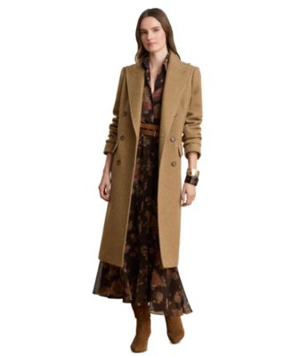 Women's Wool-Blend Double-Breasted Herringbone Coat