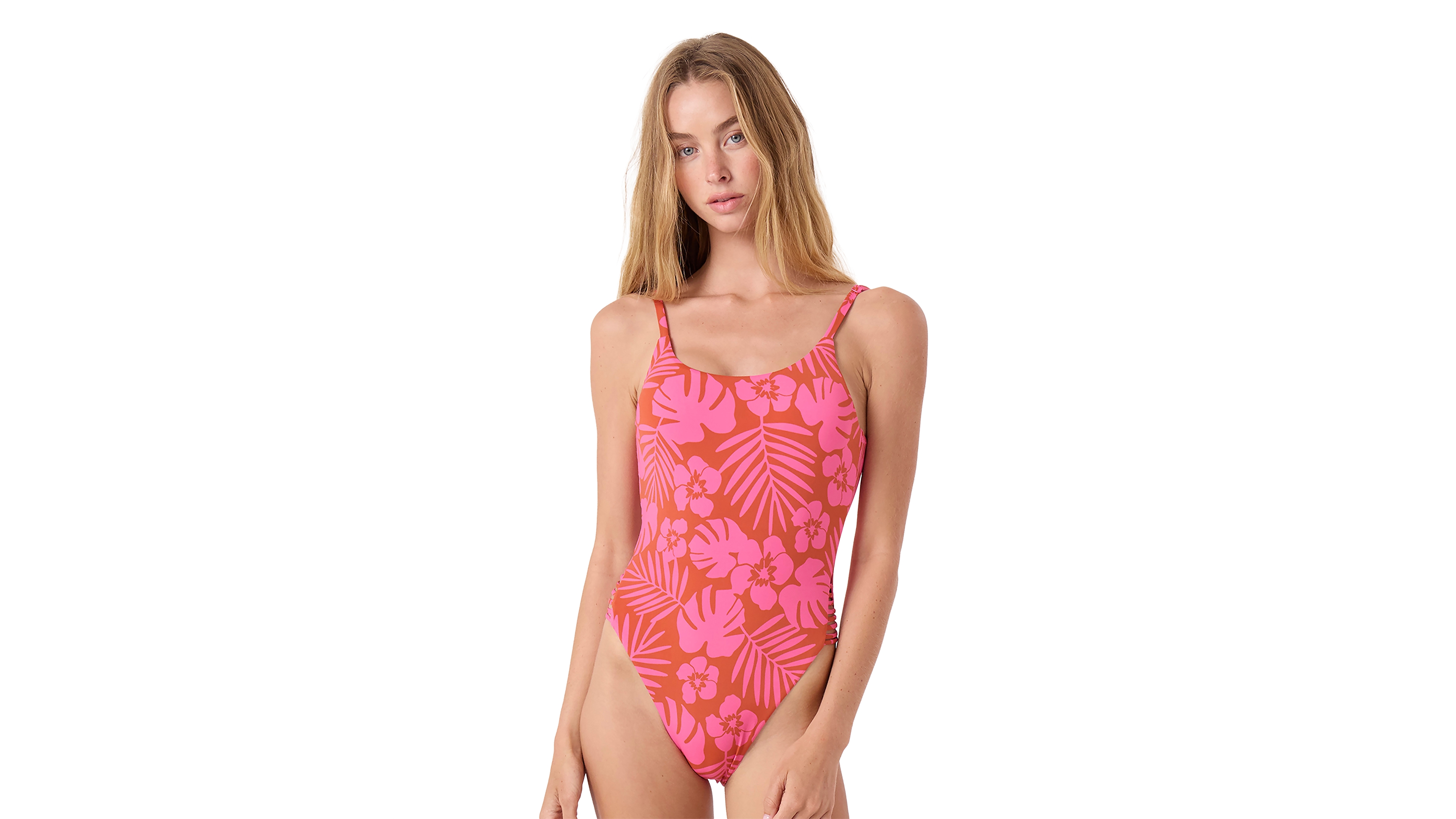 Roxy Women's Sun Chaser Lattice Scoop Neck One-Piece Swimsuit