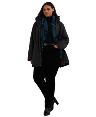 Plus Size Hooded Anorak Quilted Coat, Created for Macy's