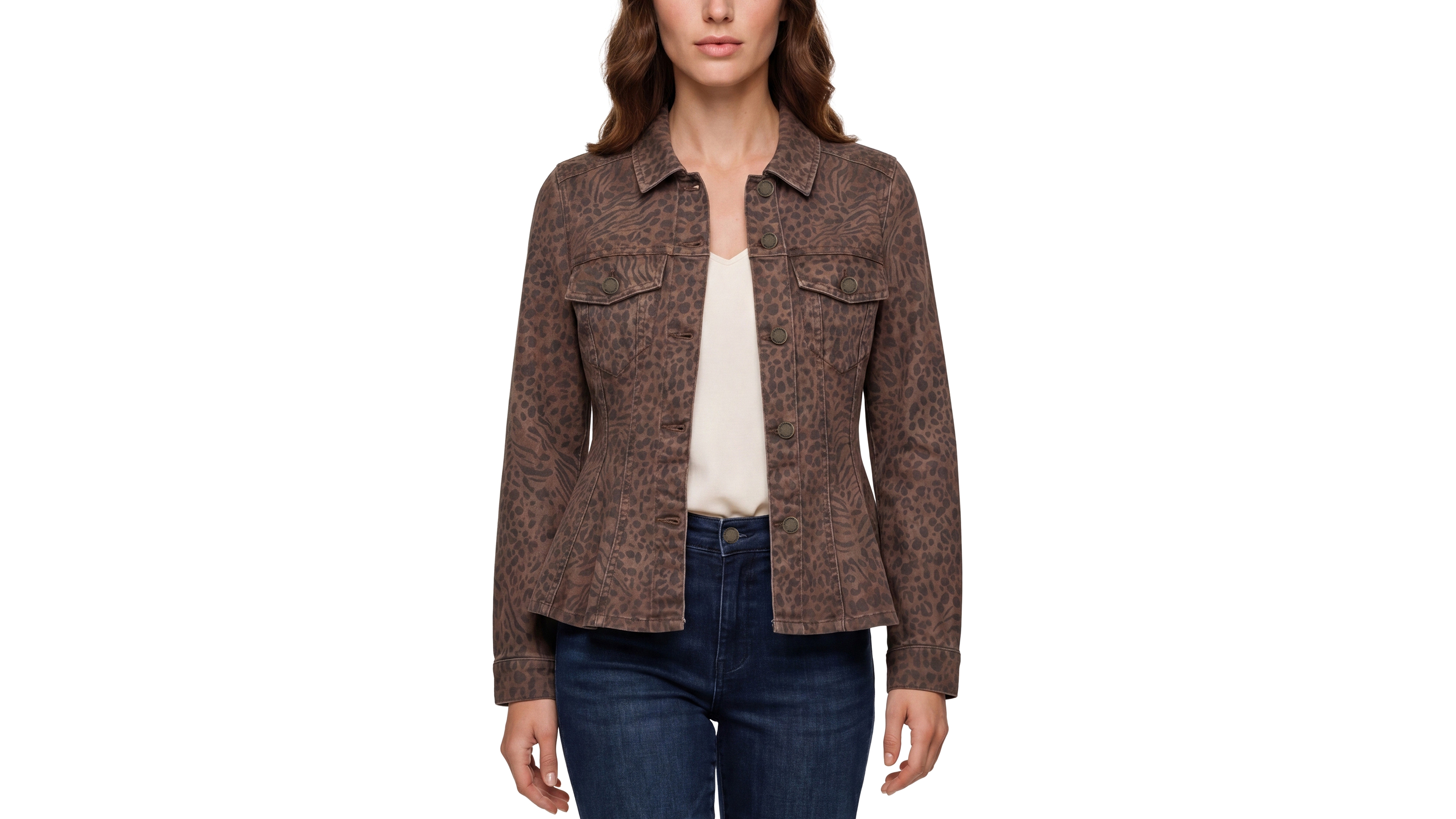 Liverpool Los Angeles Women's Button-Front Collared Trucker Jacket