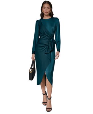 Women's Ruffle-Trim Wrap Midi Dress
