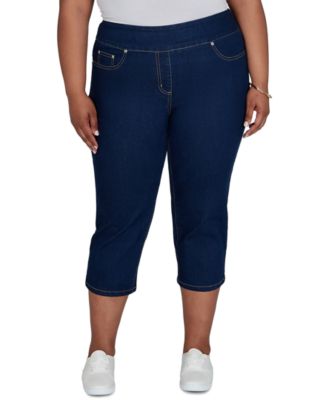 Plus Size Extra Stretch Denim Capri Pants 