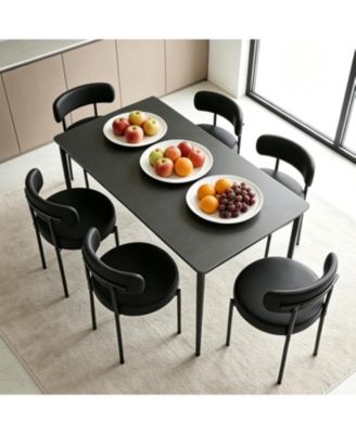 Modern PU Upholstered Dining Chairs, Set of 6