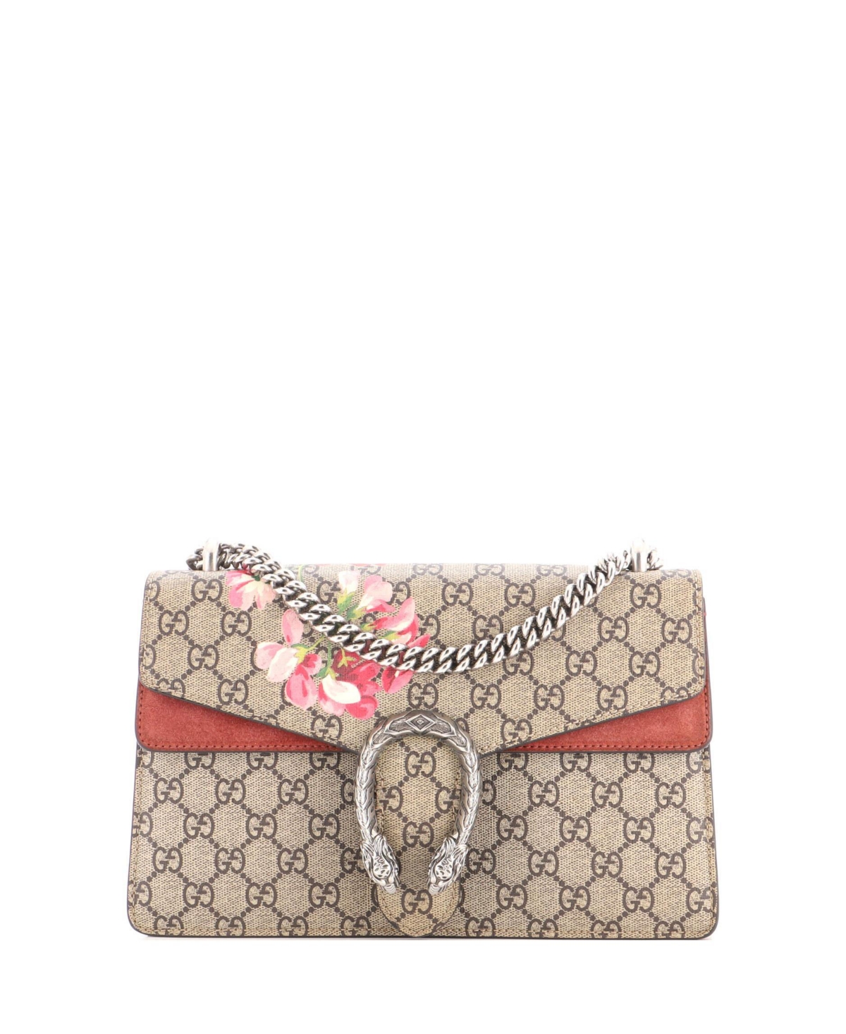 Pre-Owned Gucci Small Dionysus Bag Blooms Print Gg Coated Canvas - Brown