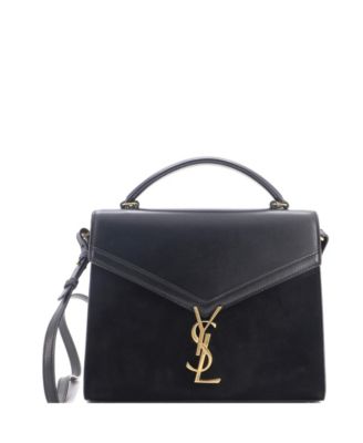 Medium Cassandra Top Handle Bag Leather and Suede