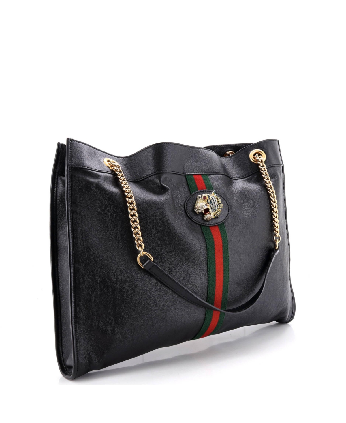 Pre-Owned Gucci Large Rajah Chain Tote Leather
