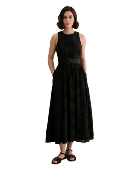 Женское платье Hobbs London Amelie A-Line Lace Midi, цвет: Чёрный