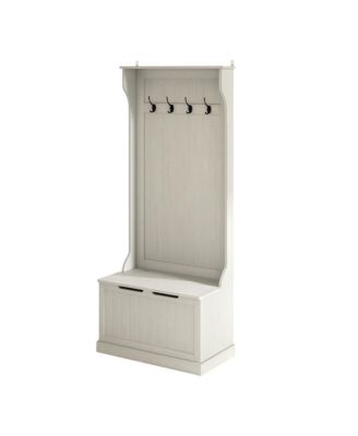 Hall Tree with Shoe Bench, Coat Hooks and Flip-Top Storage Bench