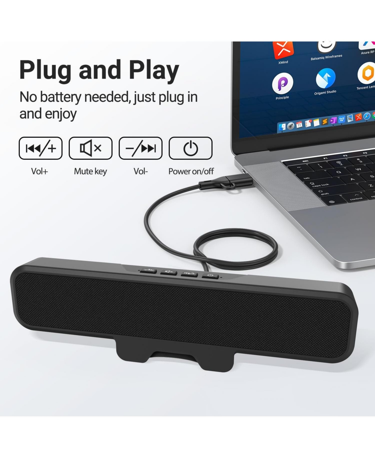Lofree Wired Clip-On Gaming Soundbar for Pc
