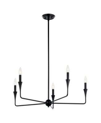 Alvaro 30 1/4" Wide Black 5-Light Chandelier