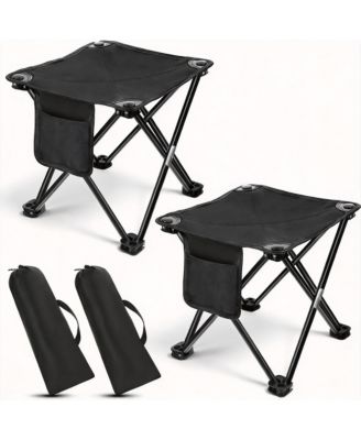 Camping Stool Folding Chair Outdoor Seat With Carry Bag