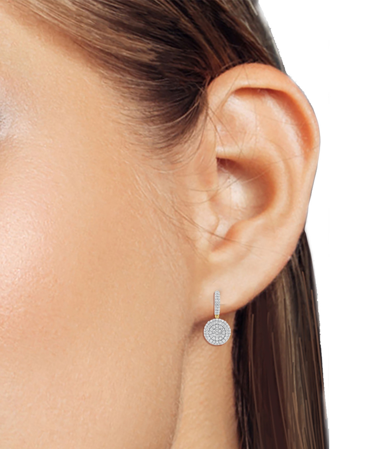 Forever Grown Diamonds Lab-Grown Diamond Cluster Drop Earrings (2 ct. t.w.) Sterling Silver (Also 14k Gold-Plated Silver)