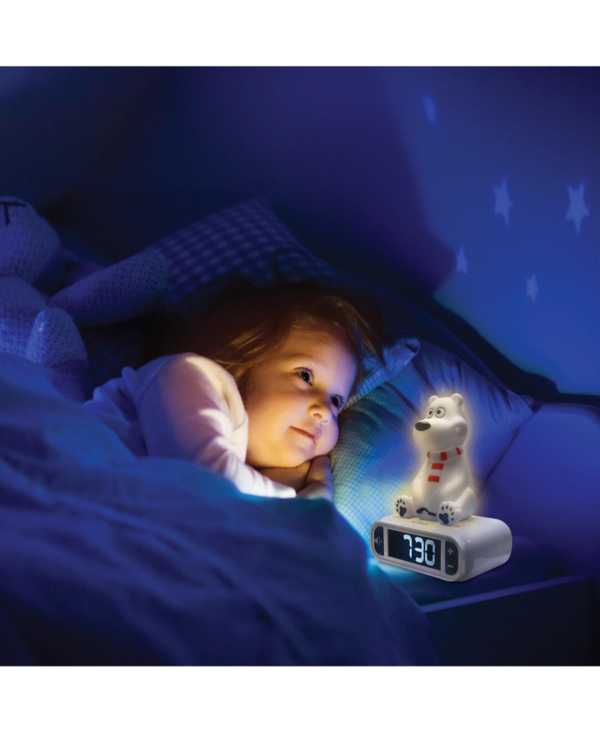 Lexibook Polar Bear Digital Alarm Clock with Night Light Snooze, Clock, Luminous, RL800PB