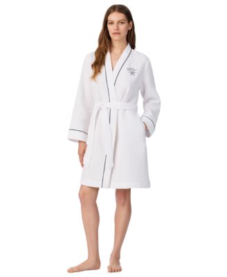 Women's Waffle-Knit Long-Sleeve Kimono Robe
