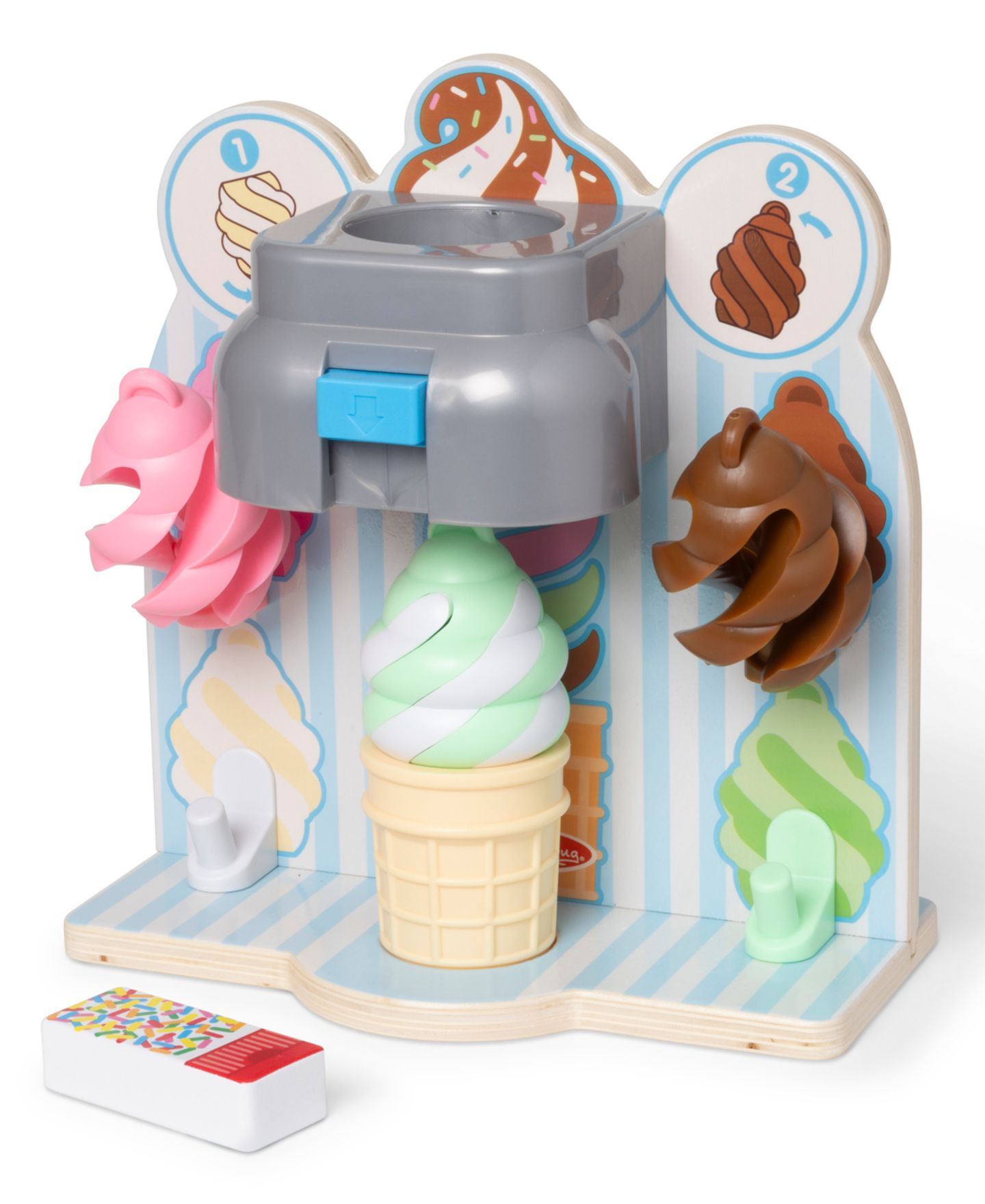 Детские игрушки Melissa and Doug Two-Color Swirl & Serve 8-Piece Ice Cream Play Set, Ages 3+ — фото 2