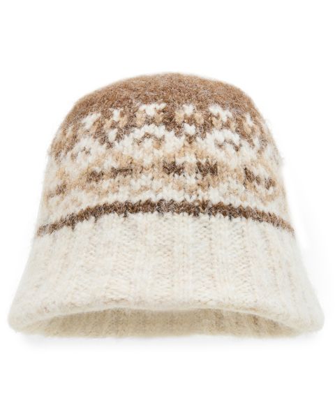 Женская панама Steve Madden Fair Isle Knit Bucket Hat, цвет: Натуральный