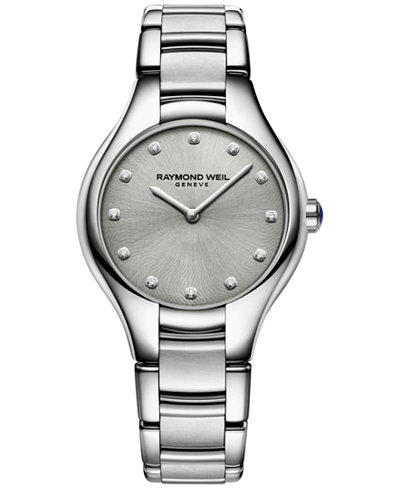 RAYMOND WEIL Women's Swiss Noemia Diamond Accent Stainless Steel Bracelet Watch 32mm 5132-ST-65081