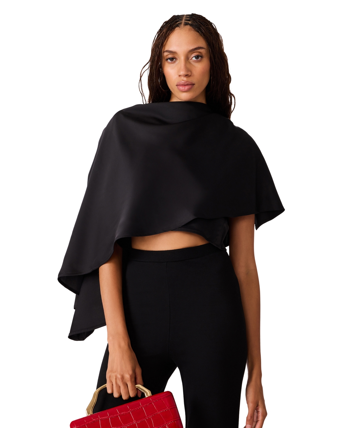 Steve Madden Women's Valery Cape-sleeve Top In Black