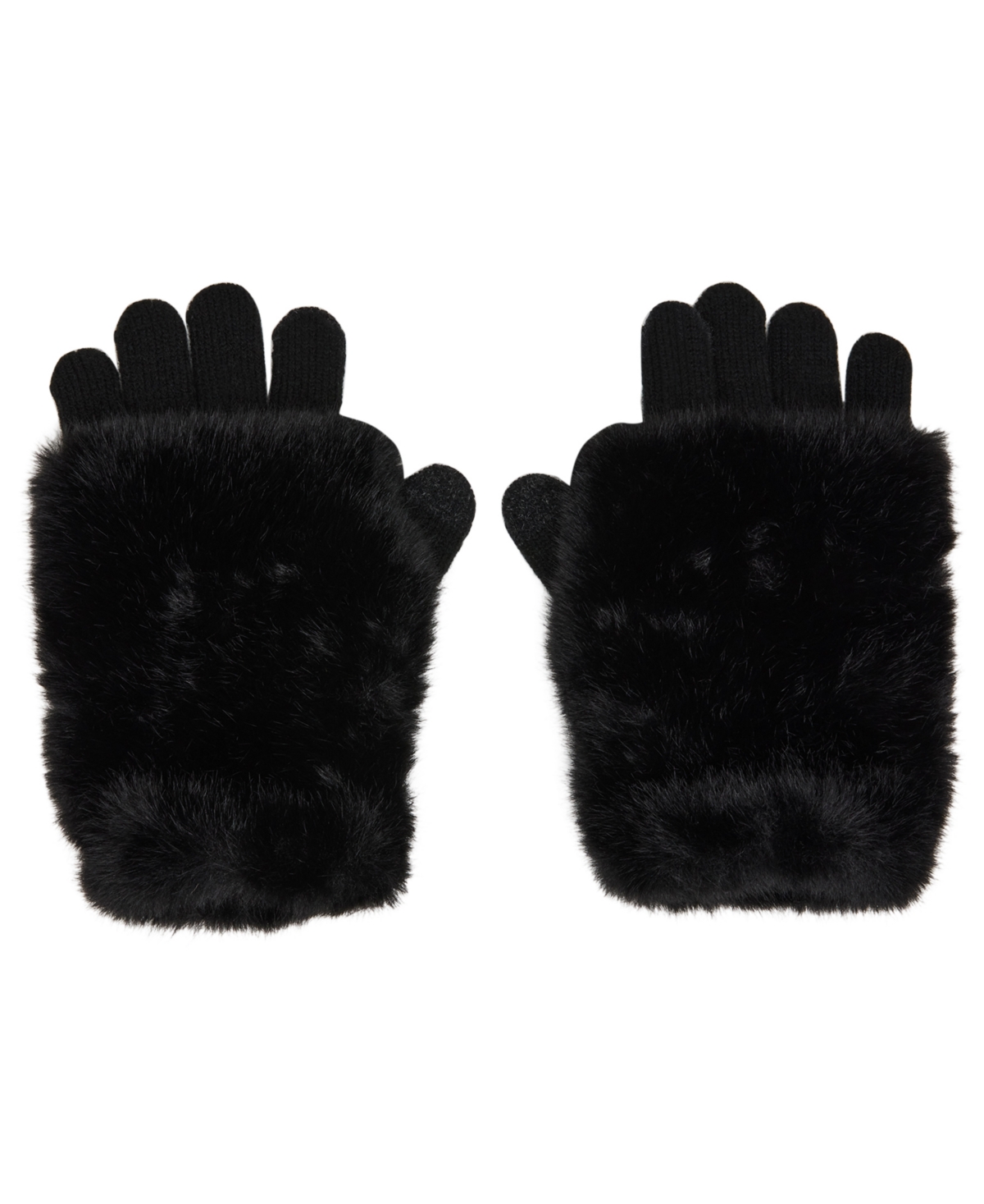 Steve Madden Faux-Fur-Cuff Cozy Knit Gloves