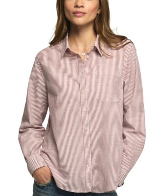 Women's Boyfriend Long-Sleeve Button-Down Shirt