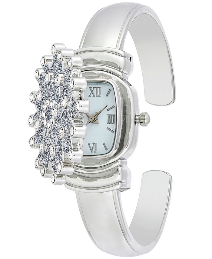 Charter Club Women's SilverTone Snowflake Cuff Bracelet Watch 29mm