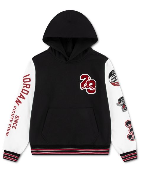 Худи Jordan Royal Court Cotton-Blend Graphic Pullover для мальчиков, цвет: Чёрный