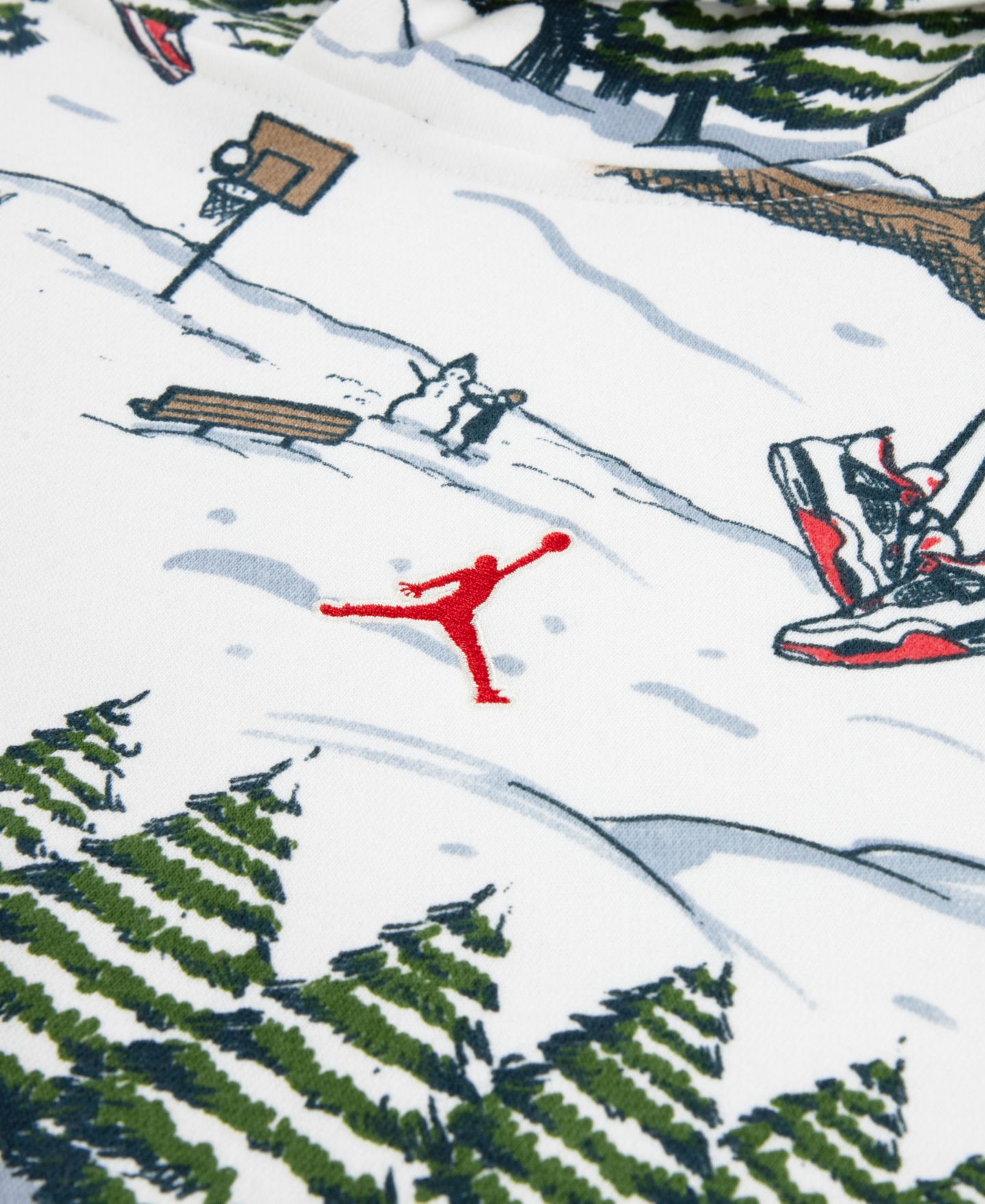 Худи Jordan Brooklyn Holiday Allover-Print Kangaroo-Pocket Pullover для мальчиков, цвет: Молочный — фото 3