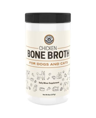 Chicken Bone Broth Powder for Dogs and Cats, Human Grade Chicken Broth Food Topper, 8 Oz