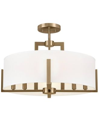 Malen 20" Wide Champagne Drum Ceiling Light
