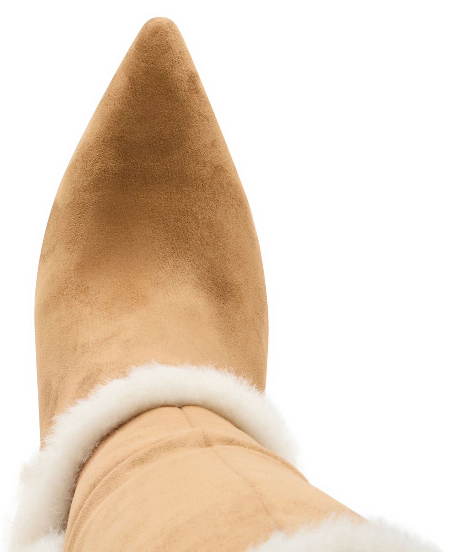 Женские ботинки Madden Girl Pine Faux-Fur Trim Tall Stiletto Dress Boots, цвет: Латте — фото 4