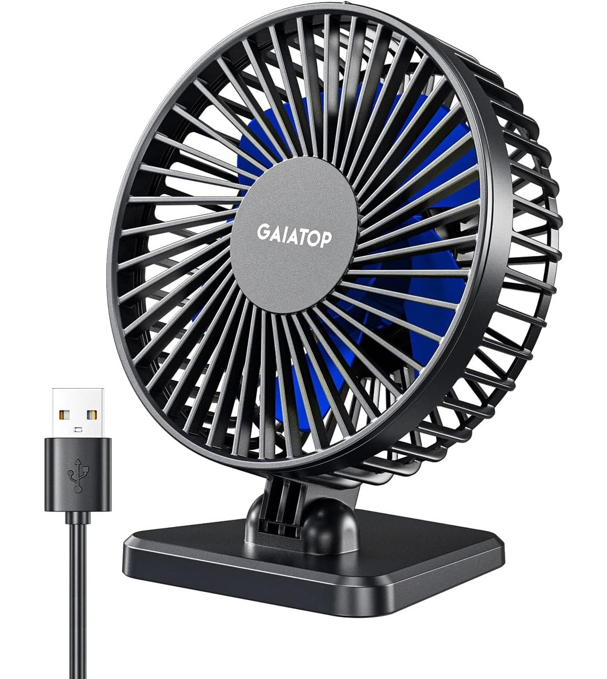 Gaiatop Usb Desk Fan, Small but Powerful, Personal Portable Quiet 3 Speeds, Adjustable Mini Table Desktop fan