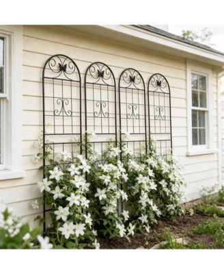 4 Pack Metal Garden Trellis 86.7" x 19.7" Rustproof Trellis for Climbing Plants Outdoor Flower Support 