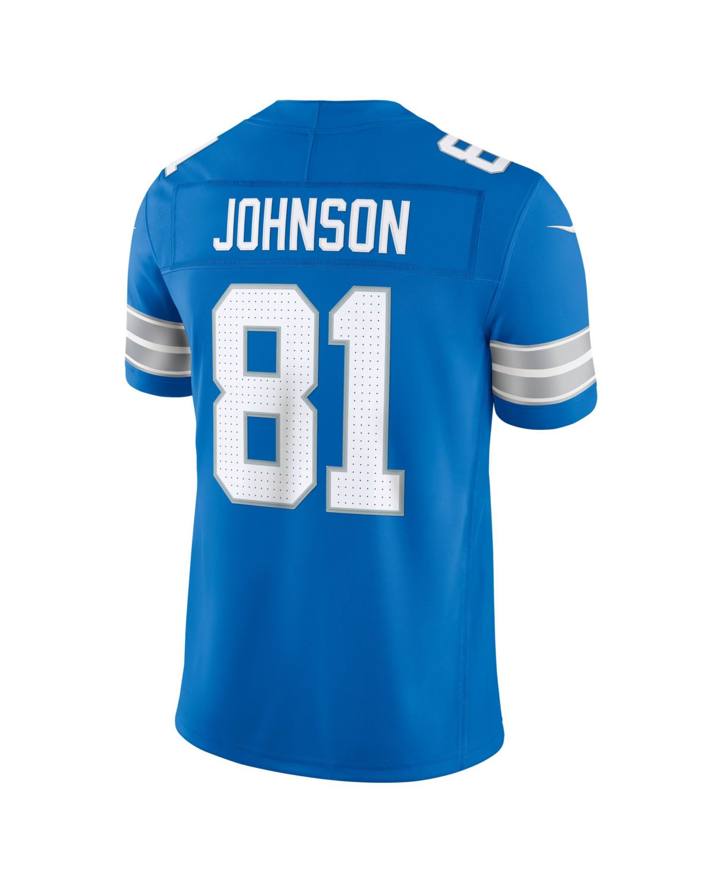 Мужской топ Nike Calvin Johnson Blue Detroit Lions Vapor F.U.S.E. Stitched Retired Limited Jersey — фото 3