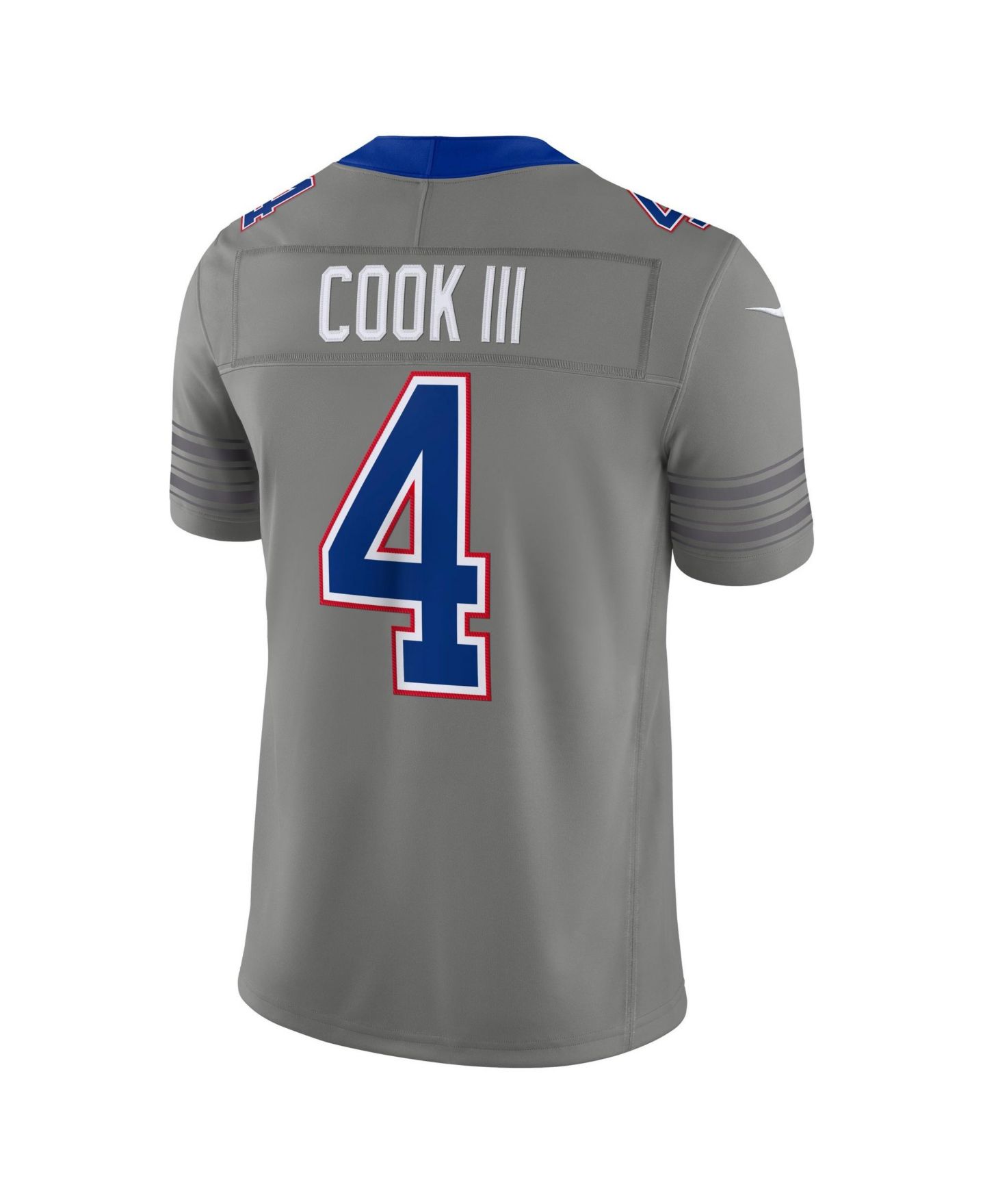 Мужской топ Nike James Cook III Gray Buffalo Bills Nickel City Vapor F.U.S.E. Stitched Limited Jersey — фото 3