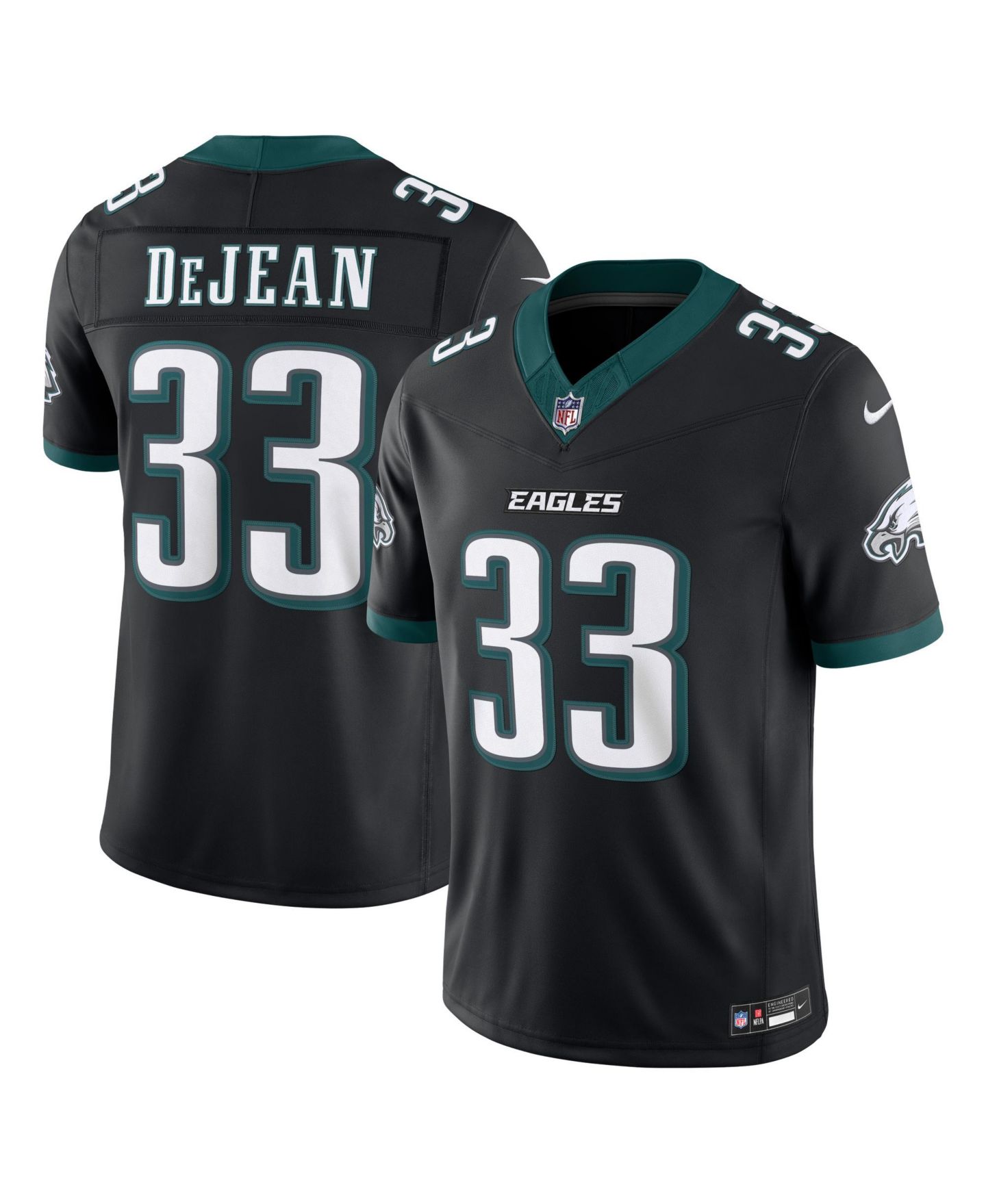 Мужской топ Nike Cooper DeJean Black Philadelphia Eagles Alternate Vapor F.U.S.E. Stitched Limited Jersey — фото 1