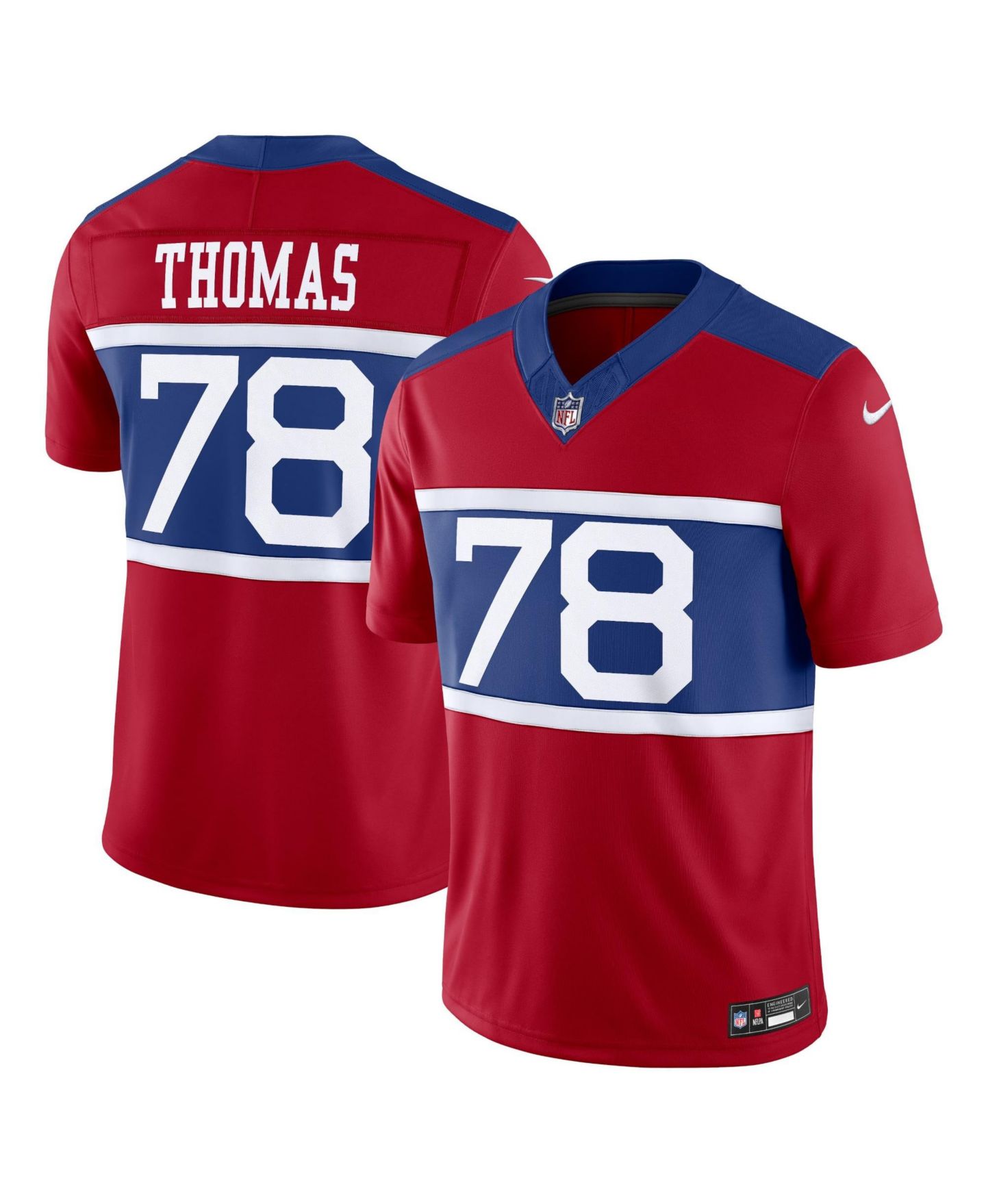 Мужской топ Nike Andrew Thomas Century Red New York Giants Alternate Vapor F.U.S.E. Limited Jersey — фото 6