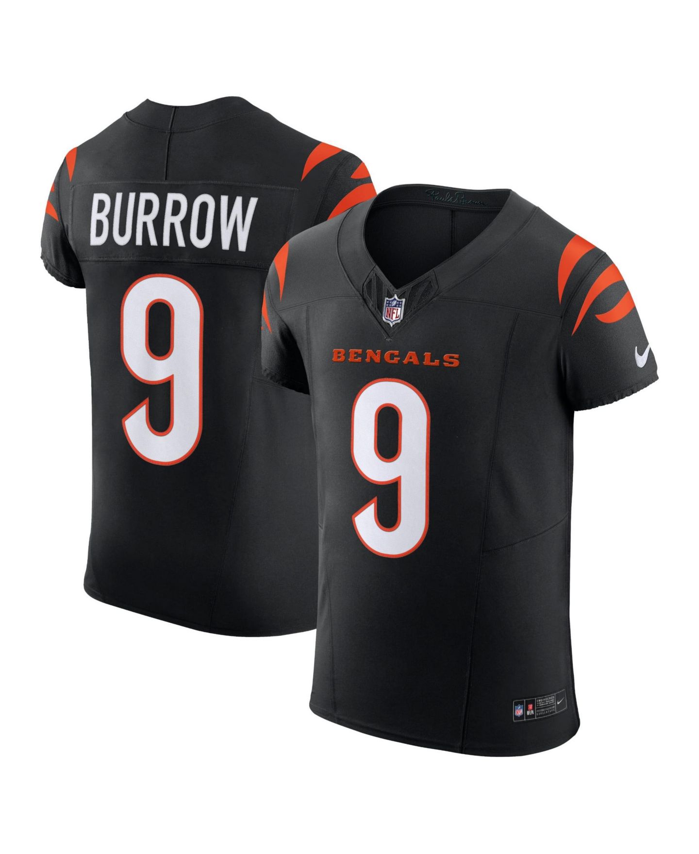Мужской топ Nike Joe Burrow Black Cincinnati Bengals Vapor F.U.S.E. Elite Jersey — фото 1