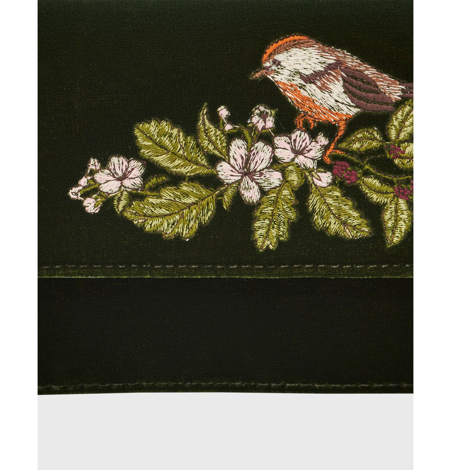 Женская сумка Fable England Sophia Wren Embroidered Occasion, цвет: Зелёный — фото 10
