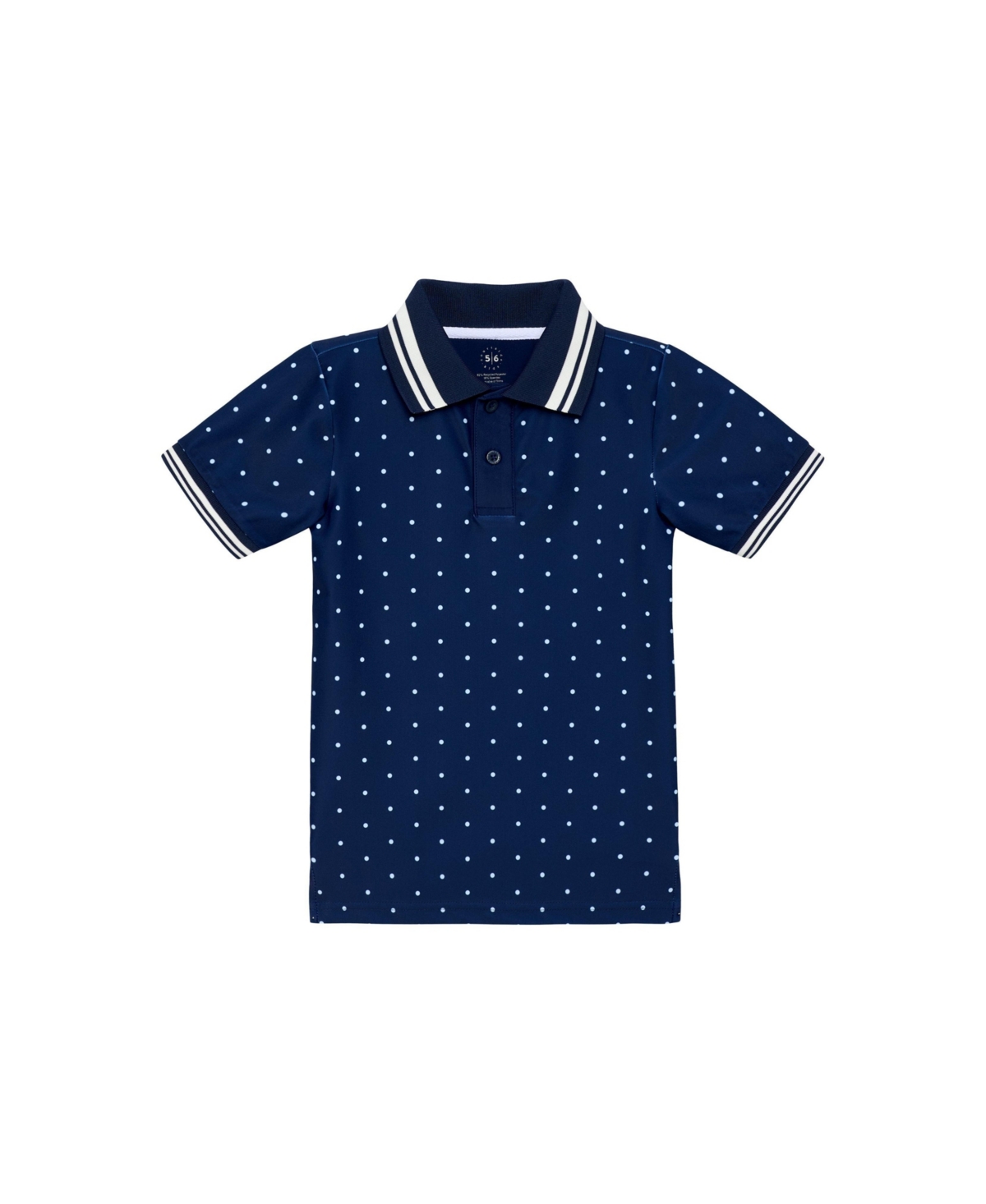 Courtside Kids Boys' 2-16 Polo Shirt - Navy polka dot