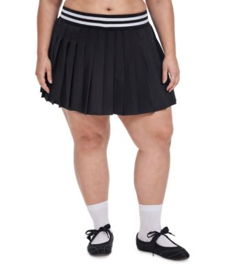 Plus Size TRU Stretch Woven Pleated Active Skirt With Bike Short