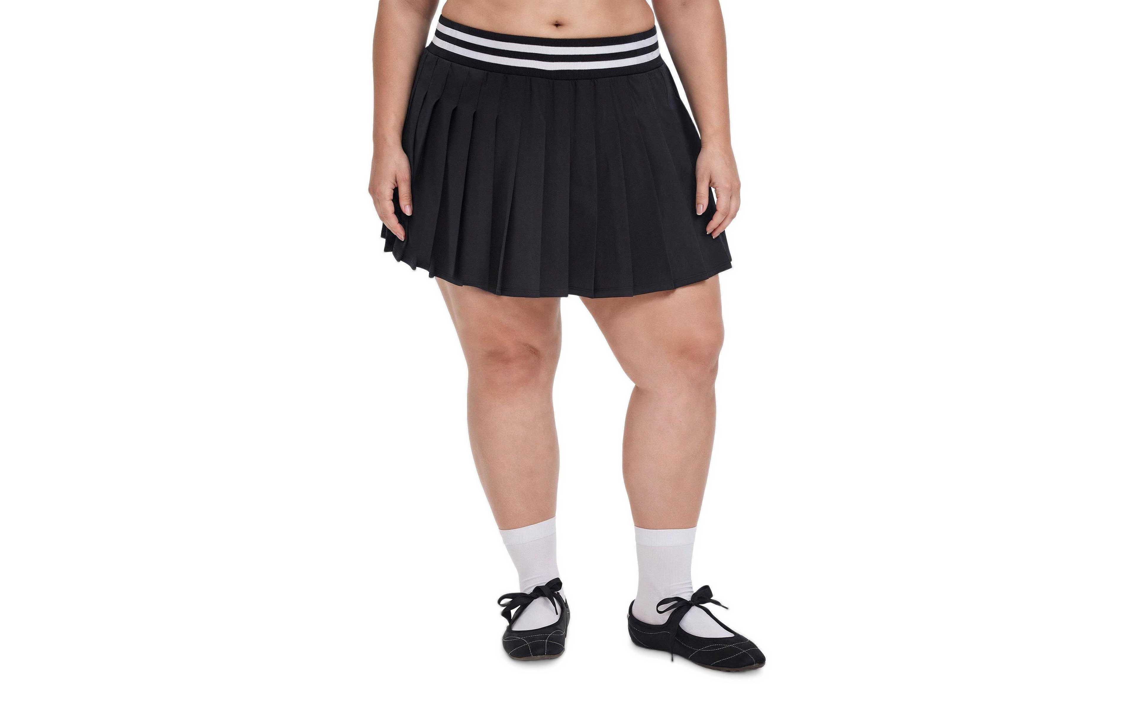 Torrid Plus Tru Stretch Woven Pleated Active Skirt With Bike Short