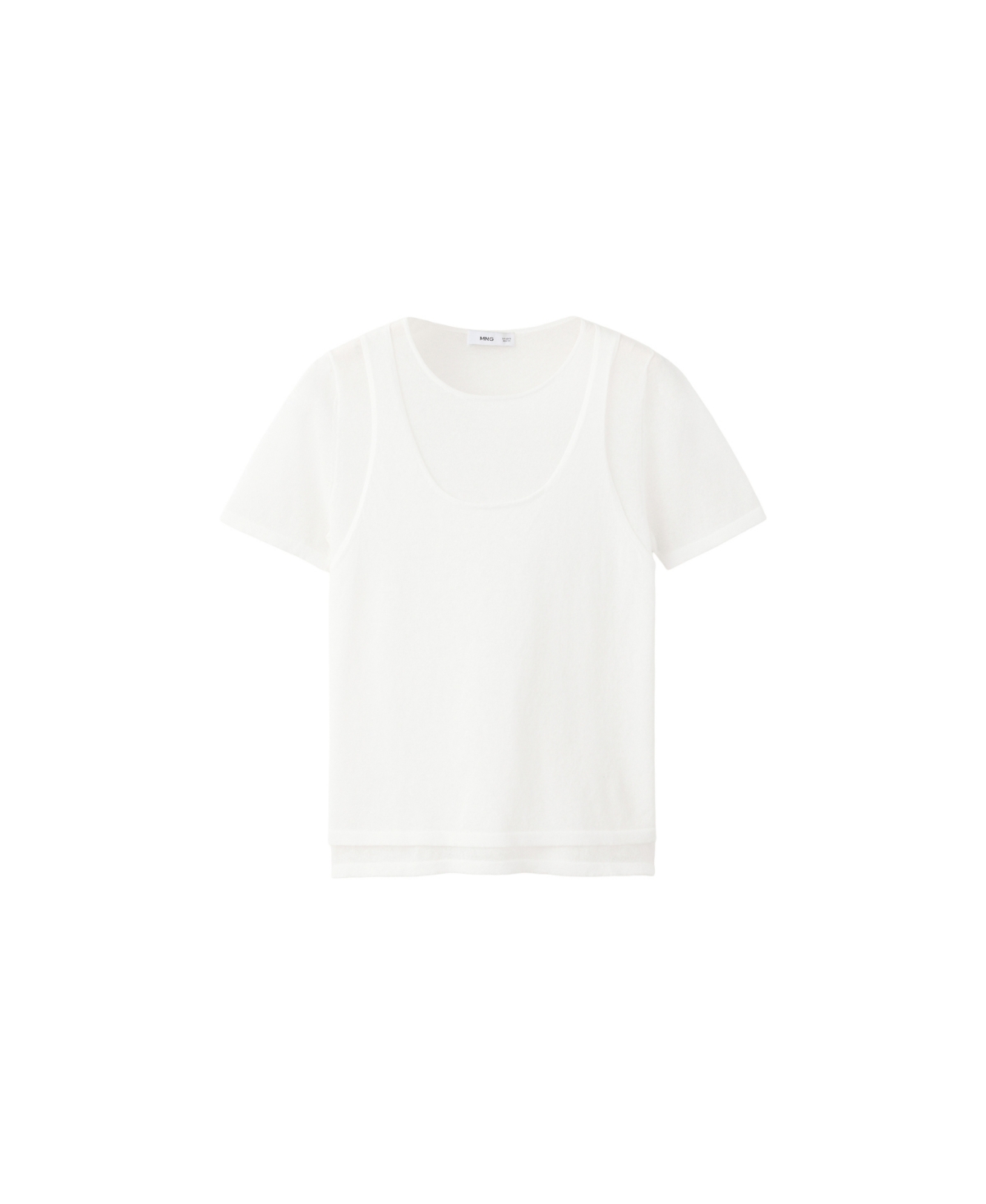 Mango Women's Layered Lightweight Cotton-Blend Sweater - White