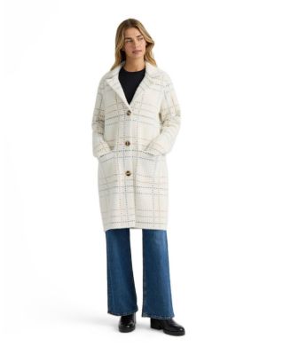 Women's Patterned Notch-Collar Coatigan