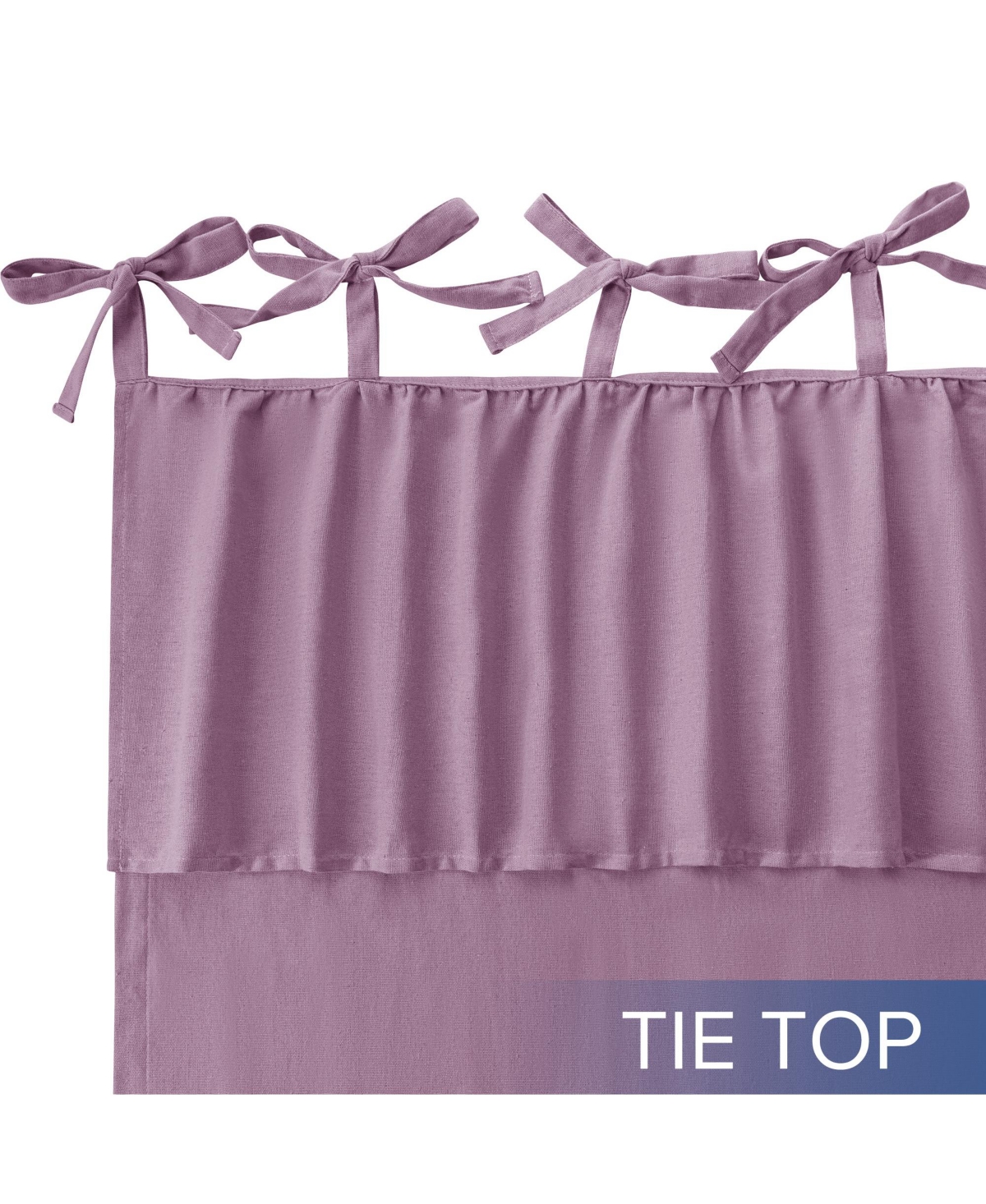 Awesome Home Recycled Cotton Blend Ruffle Tie Top Curtains Pair