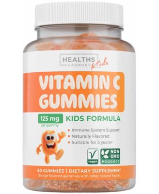 Kids Vitamin C Gummies, 125 Milligram Vitamin C Per Gummy, 60 Gummies