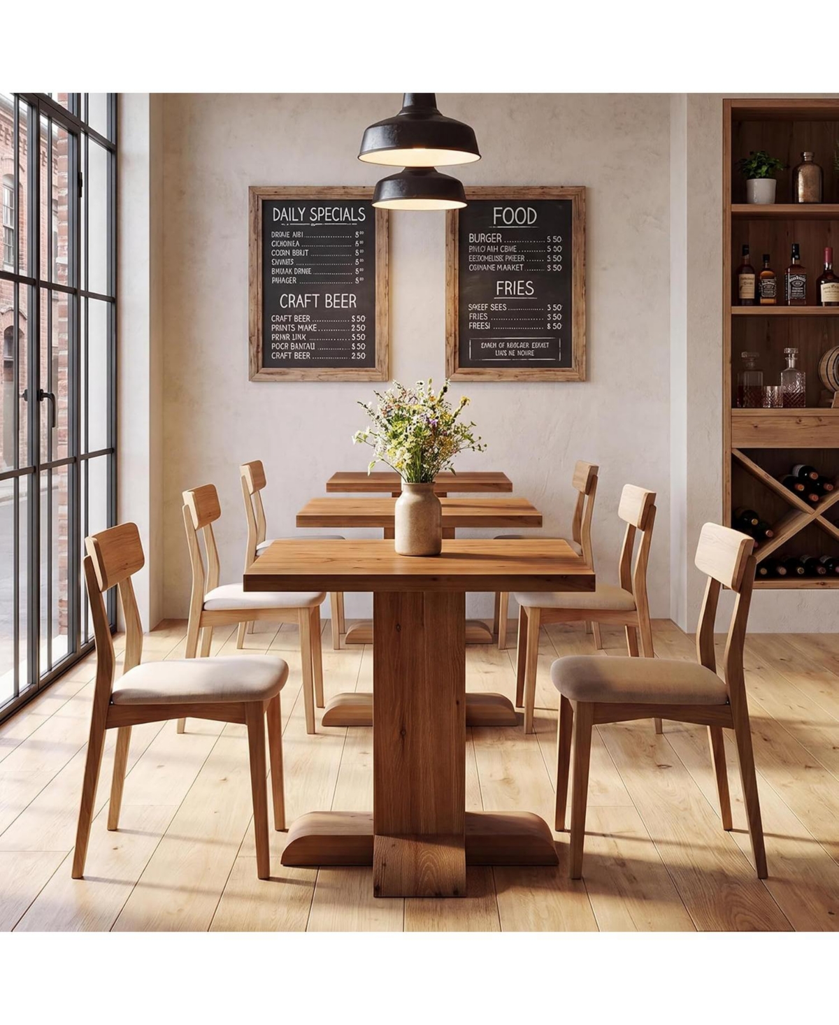 Tribesigns Solid Wood Square Dining Table, 31.5'' Rustic Farmhouse
