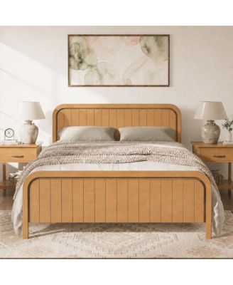 Queen Wood Platform Bed Frame with Headboard