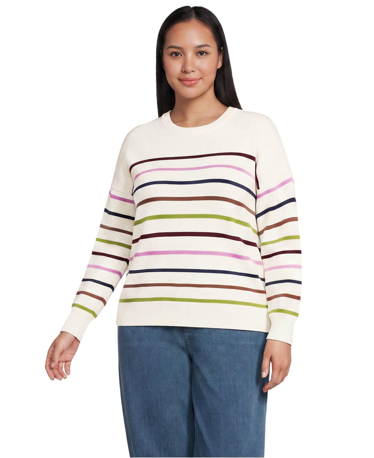 Lands' End Plus Drifter Crew Neck Sweater